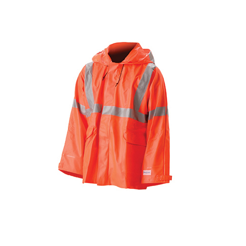 Sentinel 4500 Series FR Waist Length Rain Jacket in Fluorescent Orange